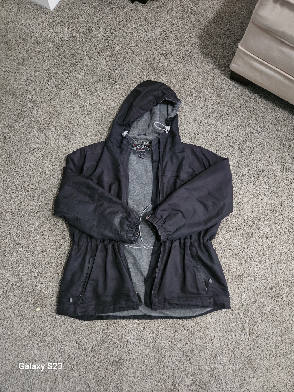 Pacific Trail Black Jacket with Gray Fleece Interior